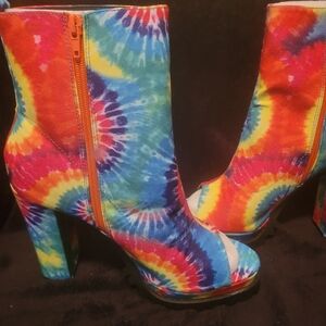 Tie Dye Peep-Toe Bootie